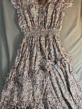 Avara "Rebecca" Paisley Button Up Midi Dress